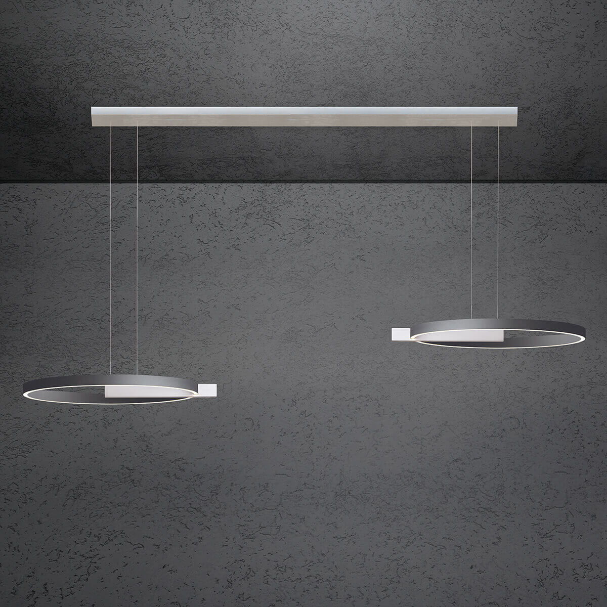 Alu geschliffen / anthrazit eloxal