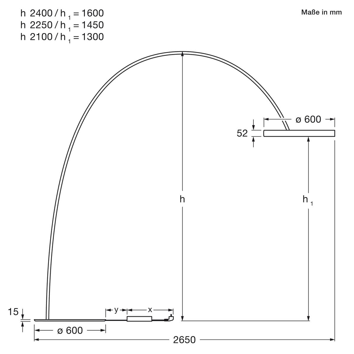 Mito largo LED Bogenleuchte