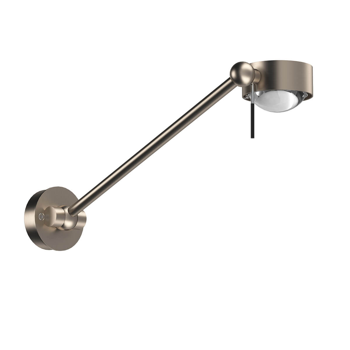 Top Light Puk Wing Single LED Wand- / Deckenleuchte, 30 cm, Gehäuse, Nickel matt, mit Einsätzen Glas satiniert / Linse klar (Einsätze nicht inbegriffen)