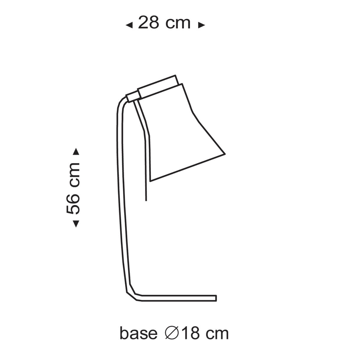 Secto Design Petite 4620 Tischleuchte, Maßzeichnung