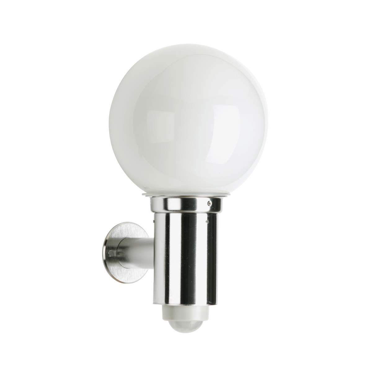 Albert Leuchten 690224 Außenwandleuchte mit Bewegungsmelder, Edelstahl / Opalglas