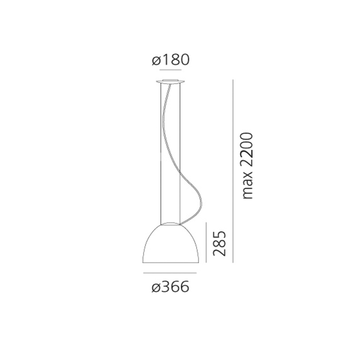 Artemide Nur Mini LED Sospensione, Maßzeichnung