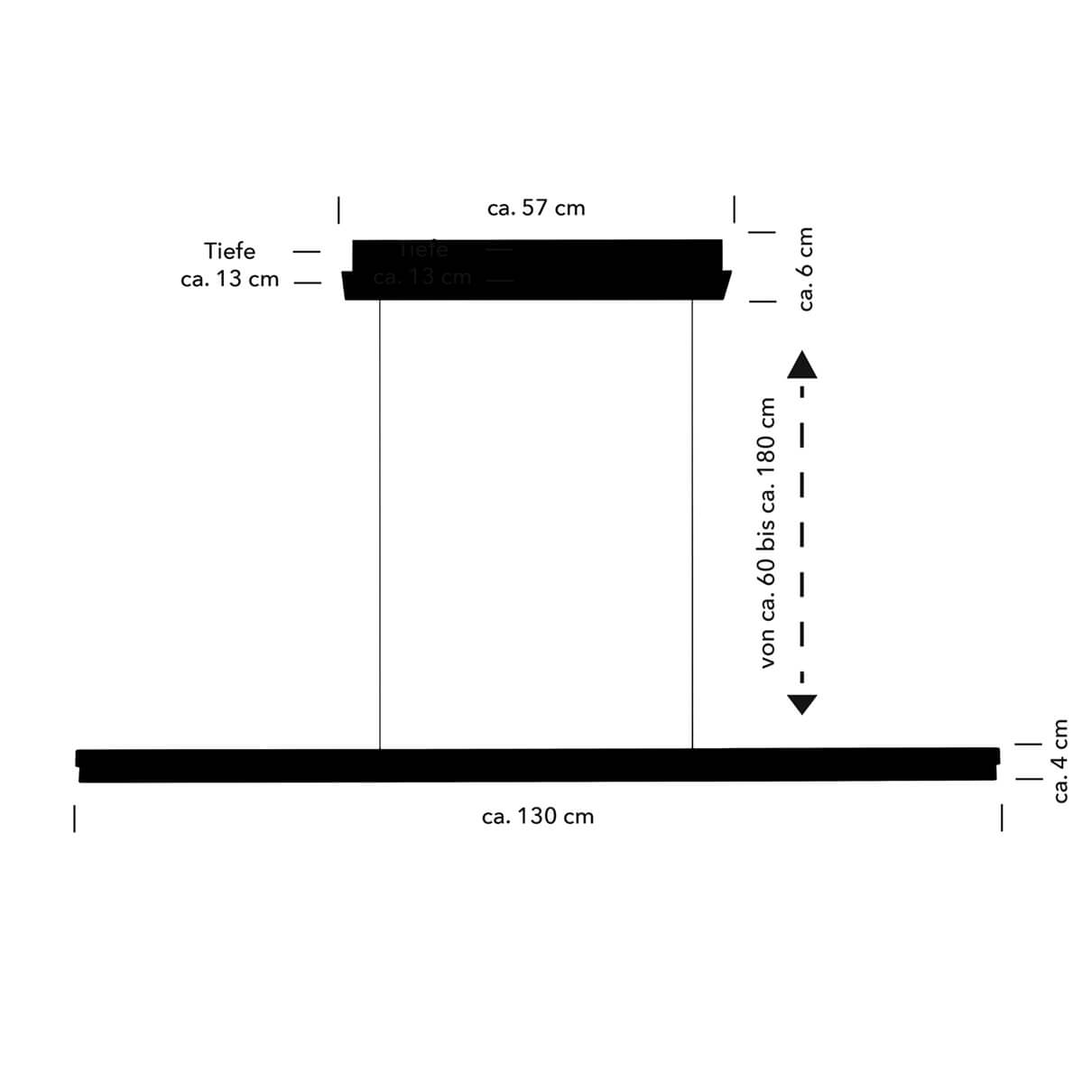 Minou LED Pendelleuchte, Länge: 130 cm