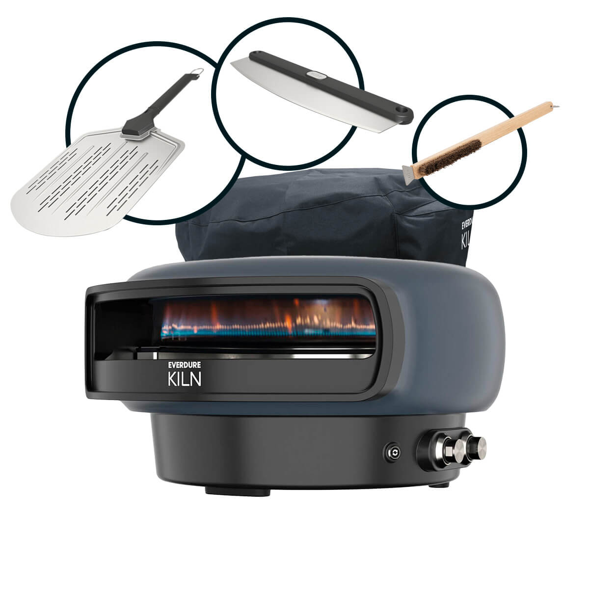 KILN Pizzaofen, 2 Brenner, rotierend, Sorglos-Paket