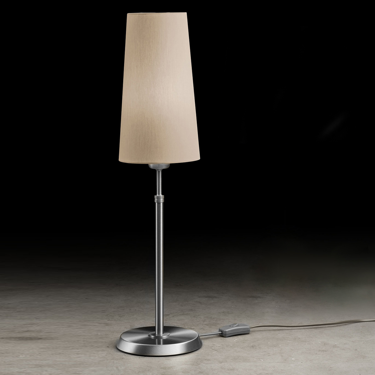 Holtkötter 6263 Tischleuchte, schmal, Nickel matt, Chintz Sand