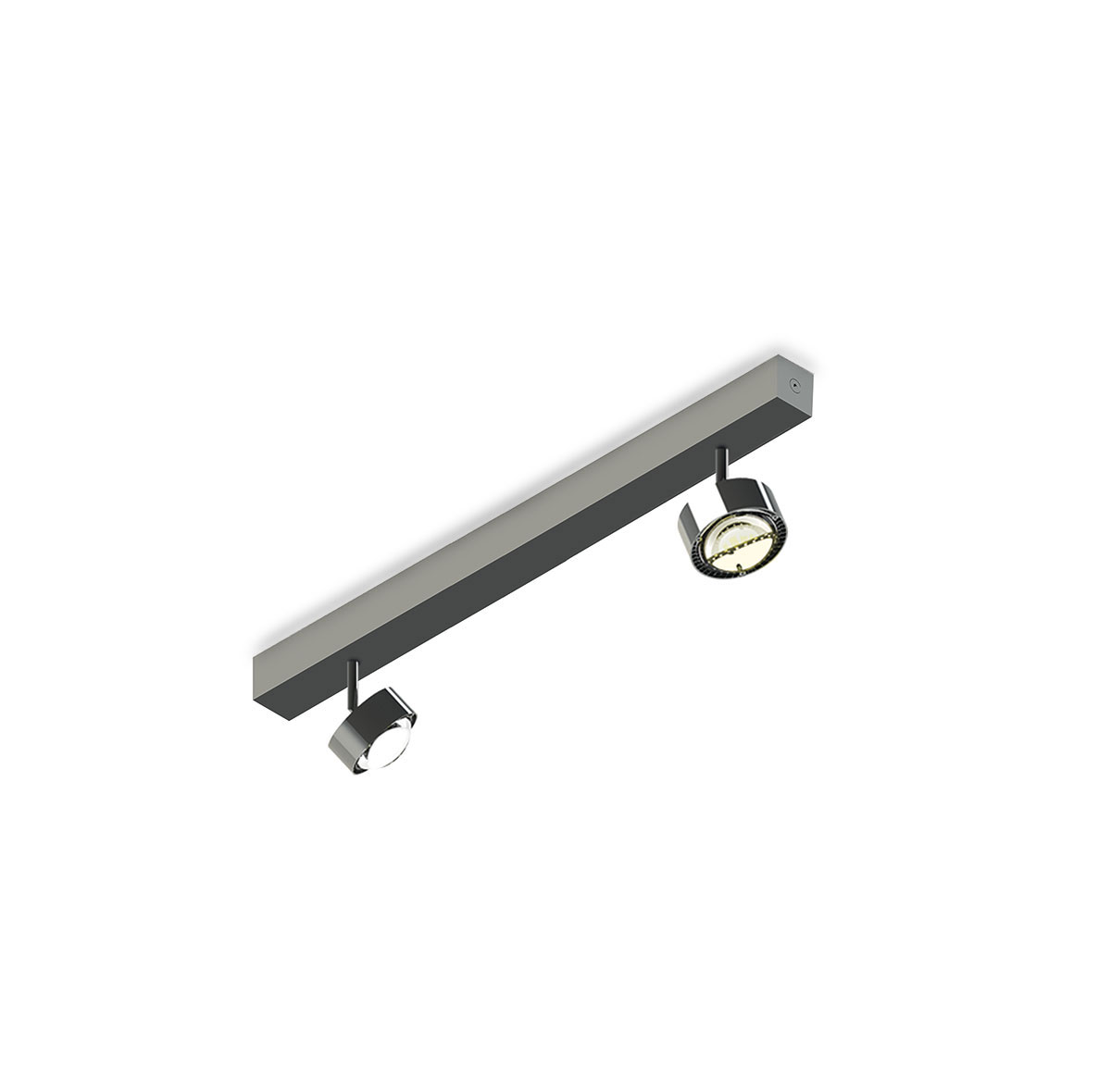 Top Light Puk Choice Turn Deckenleuchte, 45 cm, Chrom, mit Linsen klar
