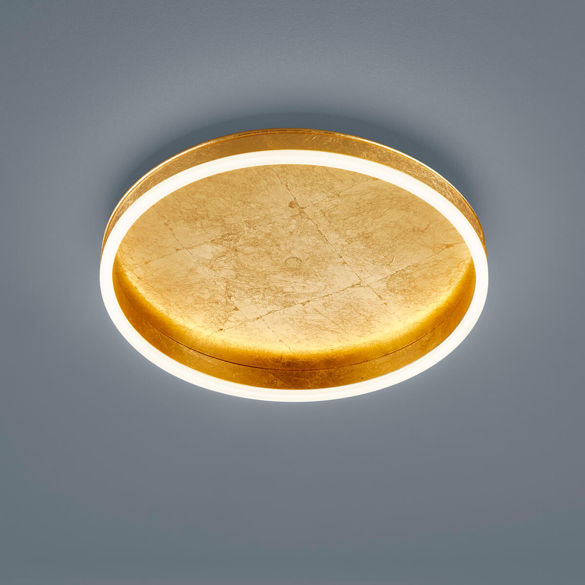 Helestra Sona LED Deckenleuchte, Ø: 40 cm mit Casambi-Modul, Blattgold