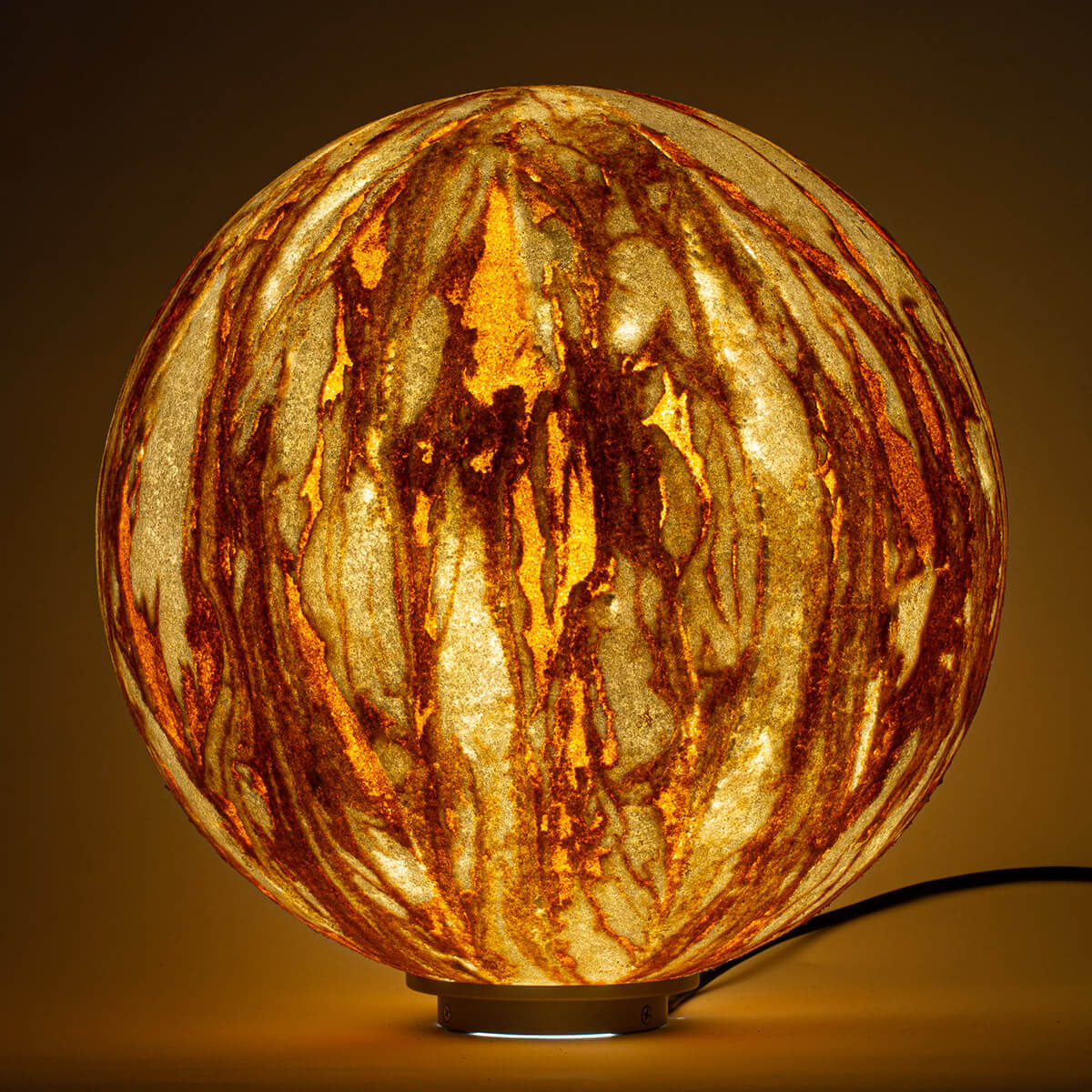 Epstein-Design Kugel Sahara Stationär LED Bodenleuchte, Ø: 50 cm, Sandstein