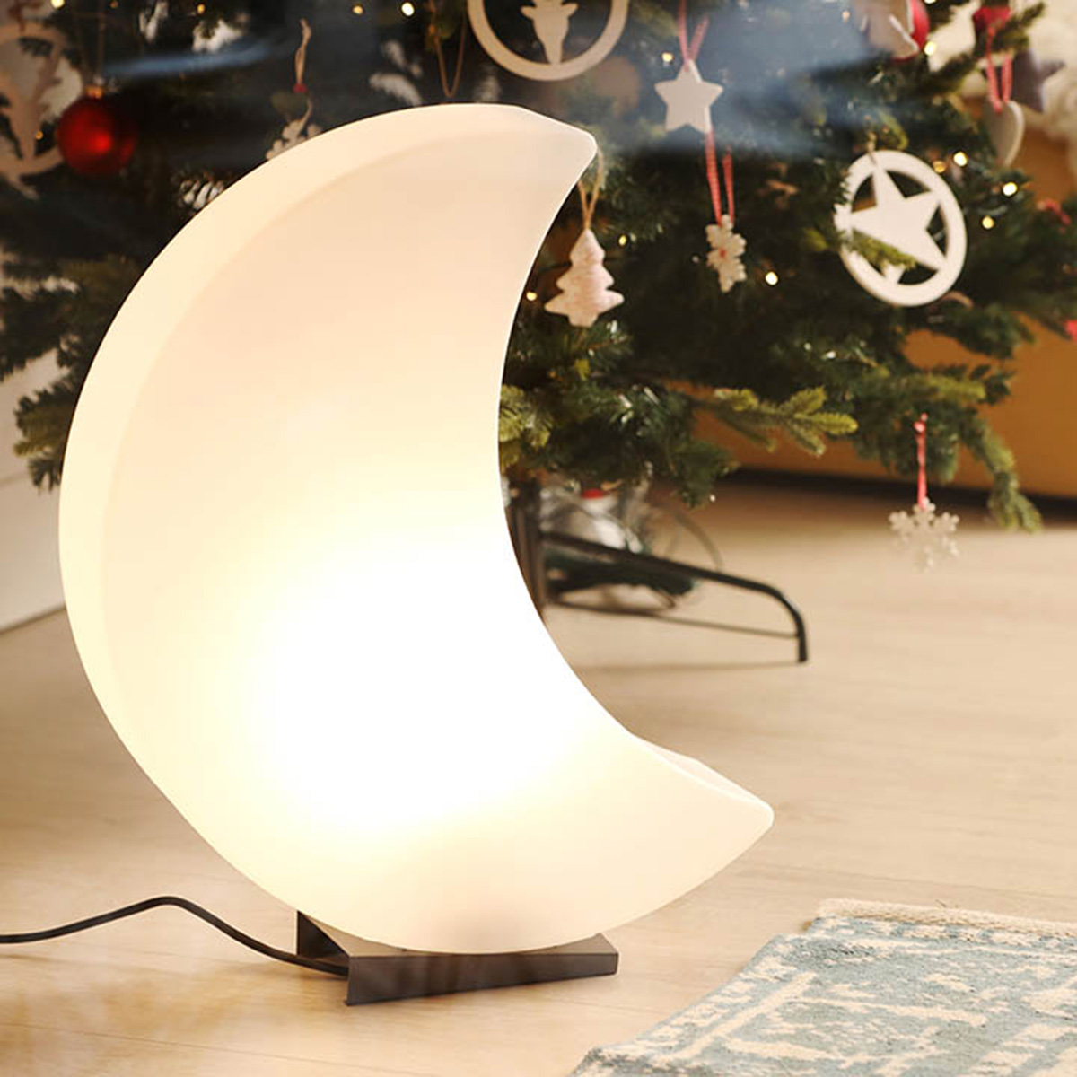 8 seasons design Shining Moon Dekoleuchte, 60 cm, weiß
