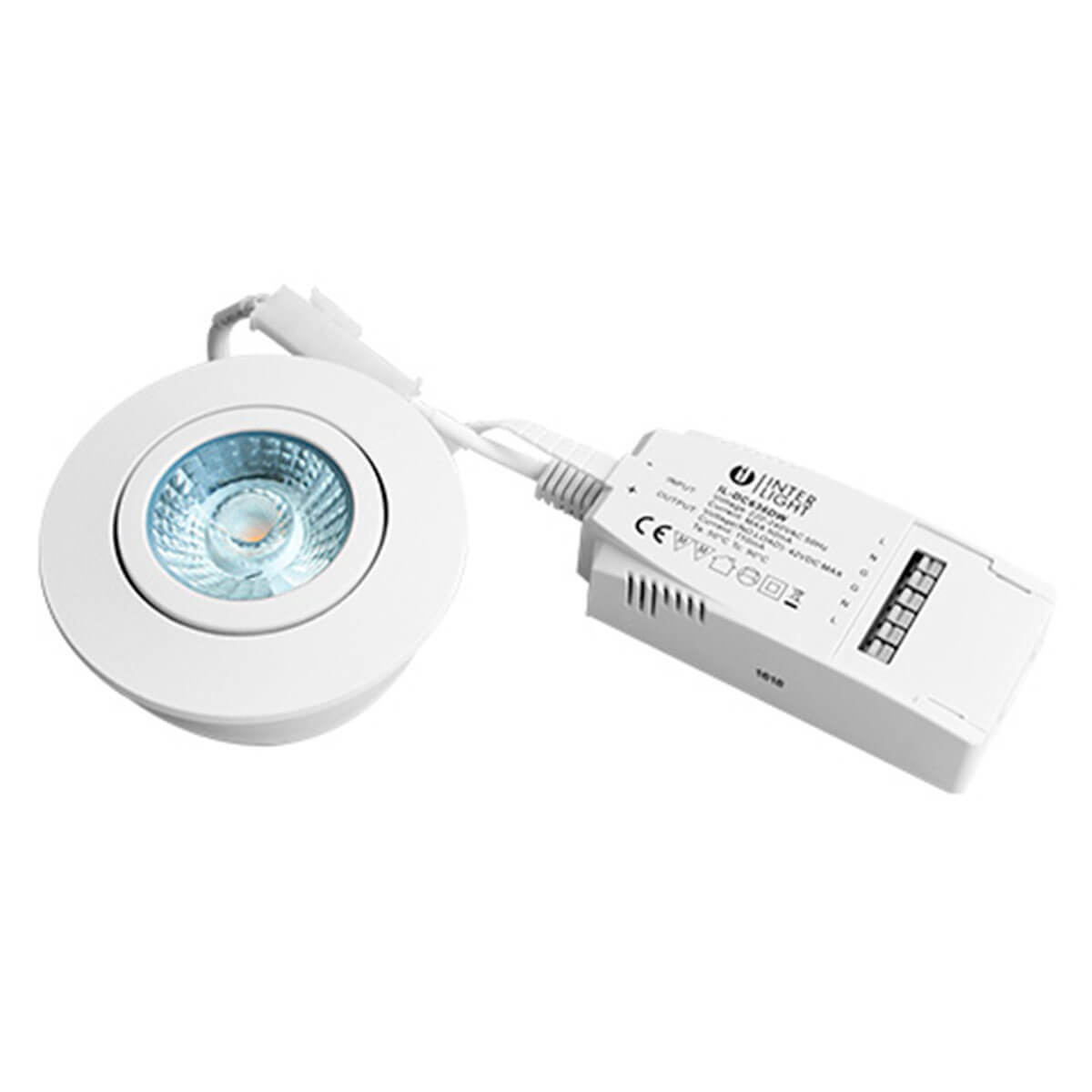 Interlight Camita Downlight IP44 LED Einbaustrahler, weiß