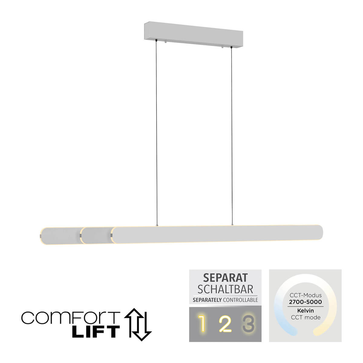 Adriana Round LED Pendelleuchte, ausziehbar