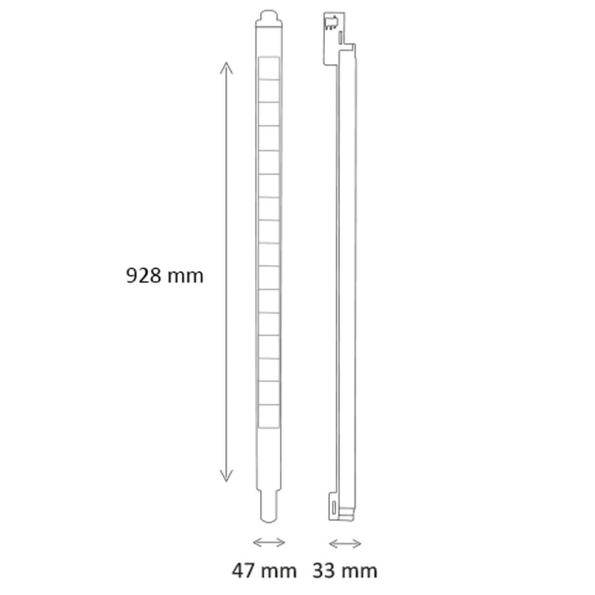 Interlight Orion Track 85° 55W LED Schienenstrahler, Maßzeichnung