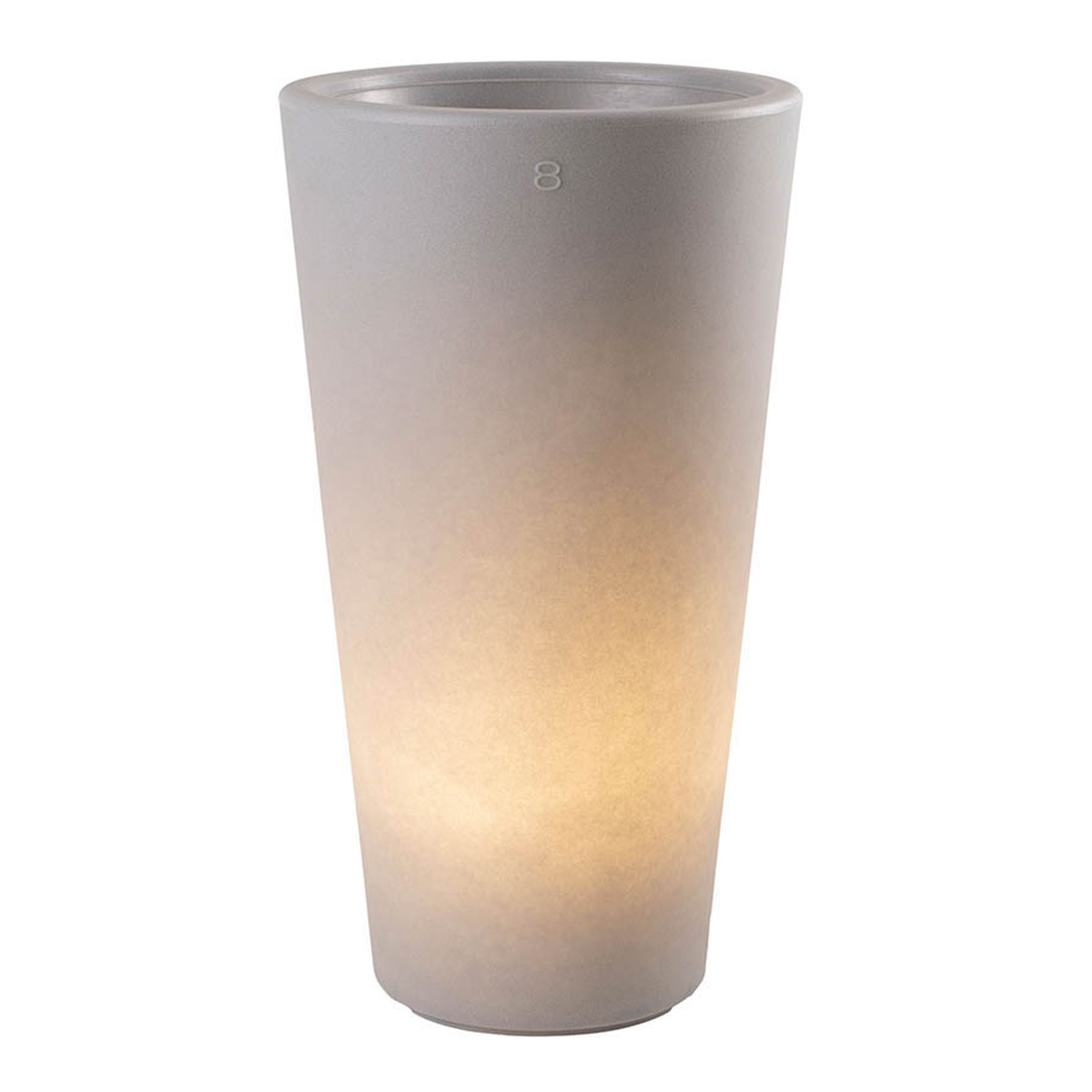 8 seasons design Shining Classic Pot L Pflanztopf / Dekoleuchte, grau