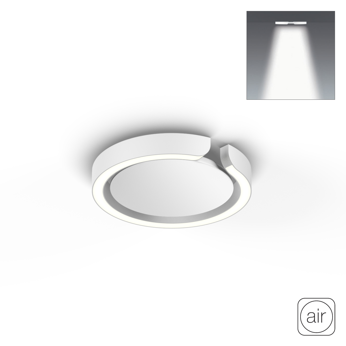 Occhio Mito soffitto 20 up "air" narrow LED Deckenleuchte, weiß matt