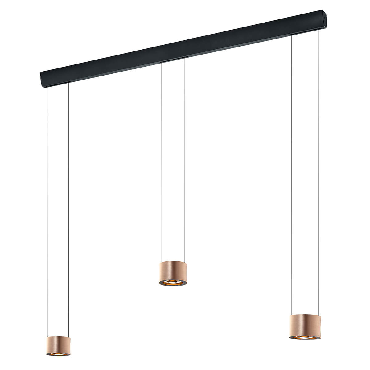 Bankamp Impulse LED Pendelleuchte, 3-flg., Roségold eloxiert