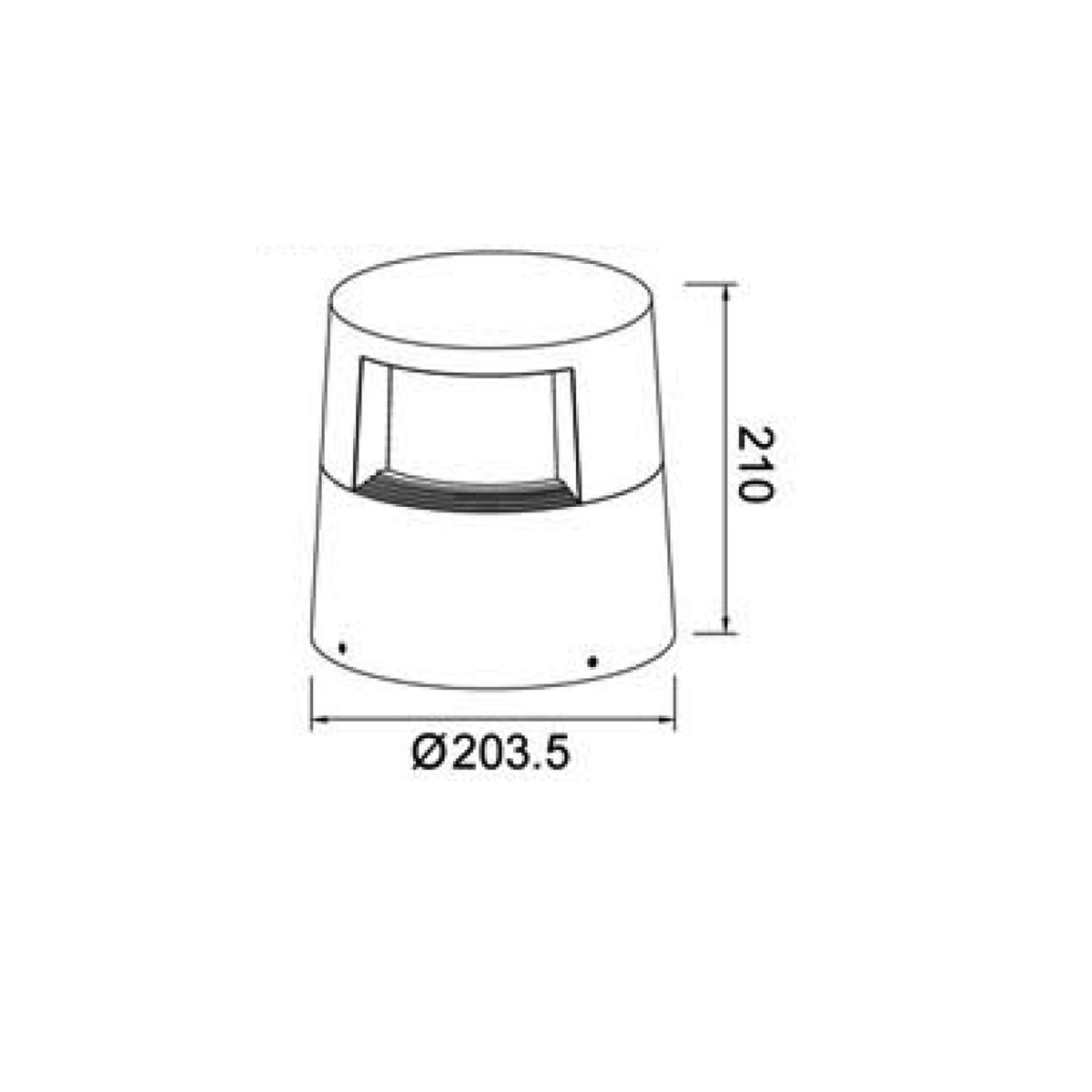 Mobilux Mini LED Pollerleuchte, Maßzeichnung