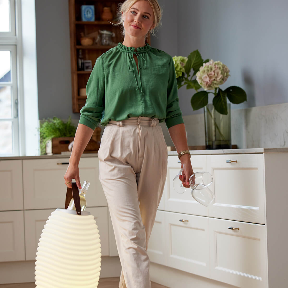 Kooduu Synergy 2.0 LED Akkuleuchte, Bluetooth Lautsprecher & Weinkühler, 50 (medium, Höhe: 56 cm)