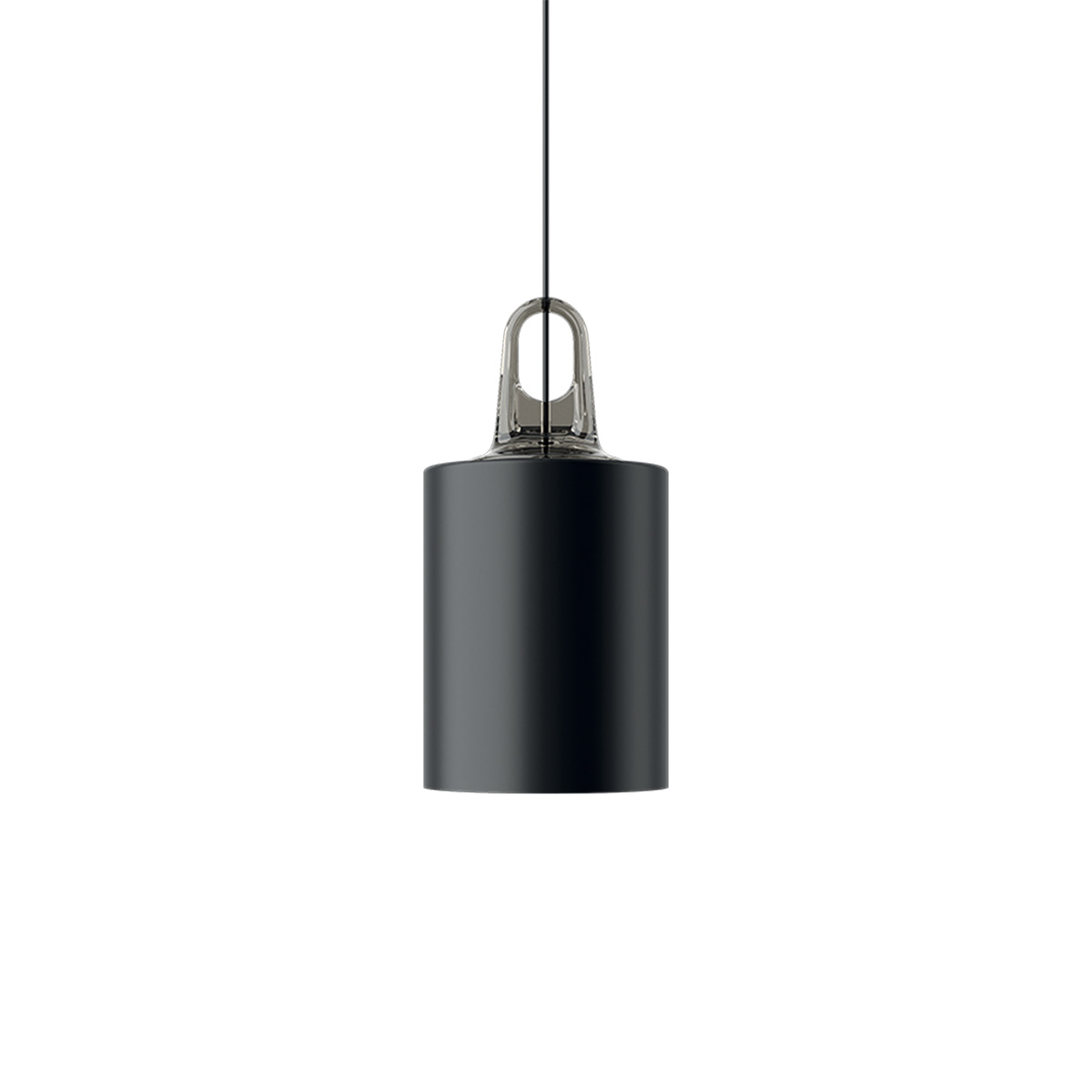 Lodes Jim Cylinder Pendelleuchte, grau / schwarz matt