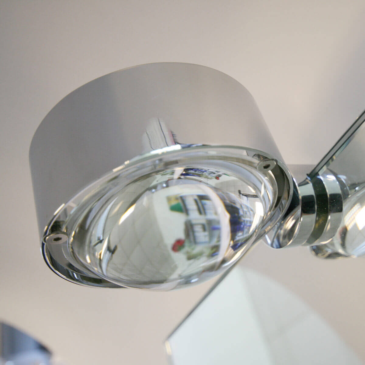 Top Light Puk Mini Fix Klemmleuchte, Gehäuse, Chrom, mit Glas satiniert / Linse klar