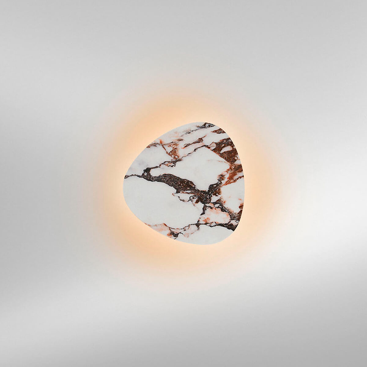 LupiaLicht Cameo LED Wandleuchte, Ø: 20 cm, weiß marmoriert