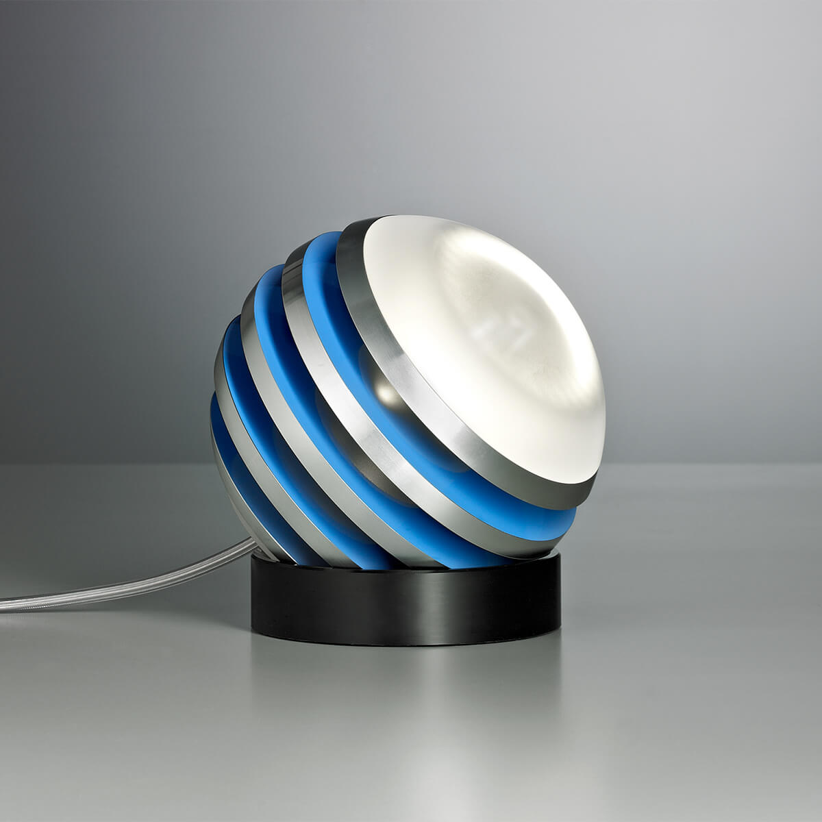 Tecnolumen Bulo LED Tischleuchte, Aluminium / blau