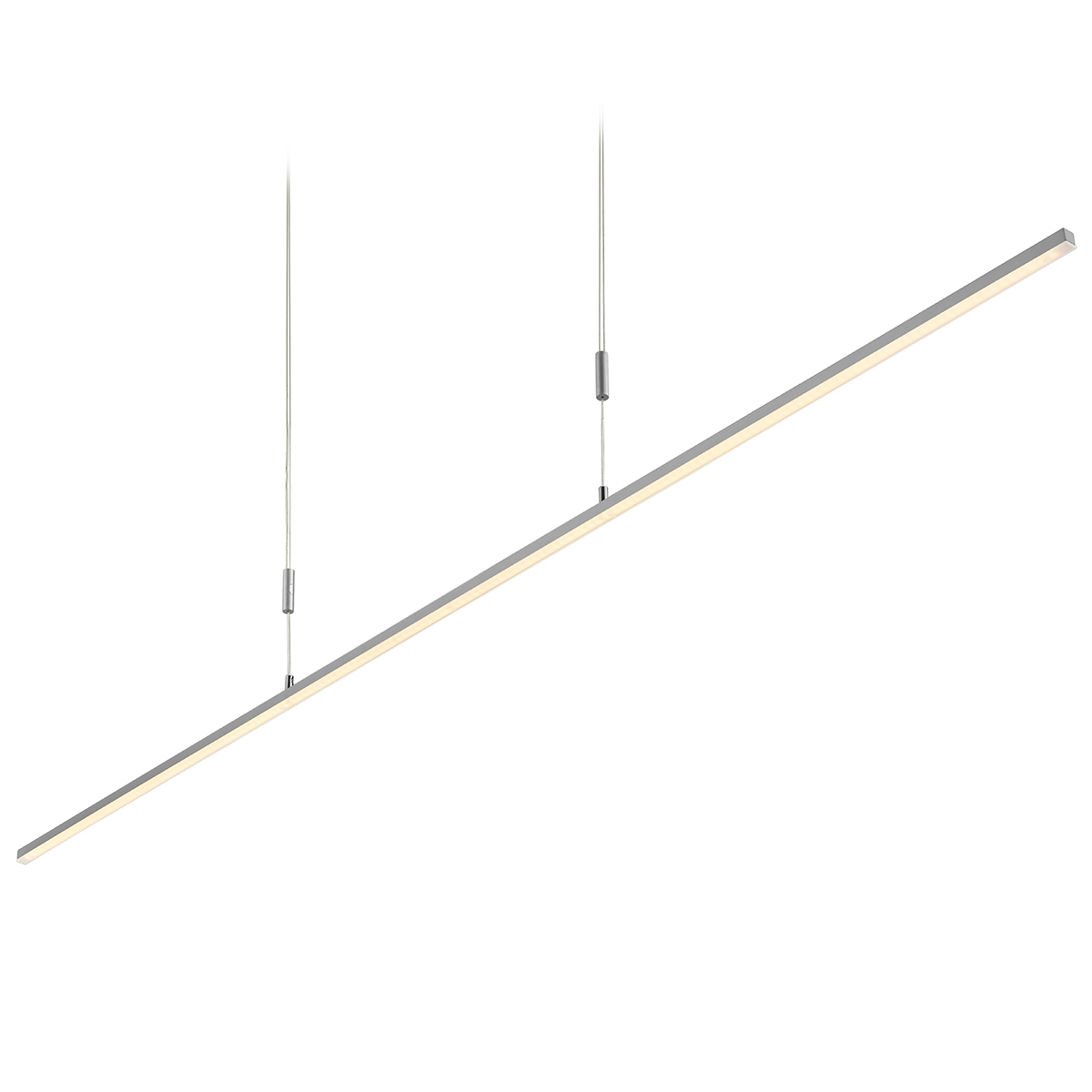 Bankamp Slim LED Pendelleuchte, Länge: 128 cm, Nickel matt / Chrom