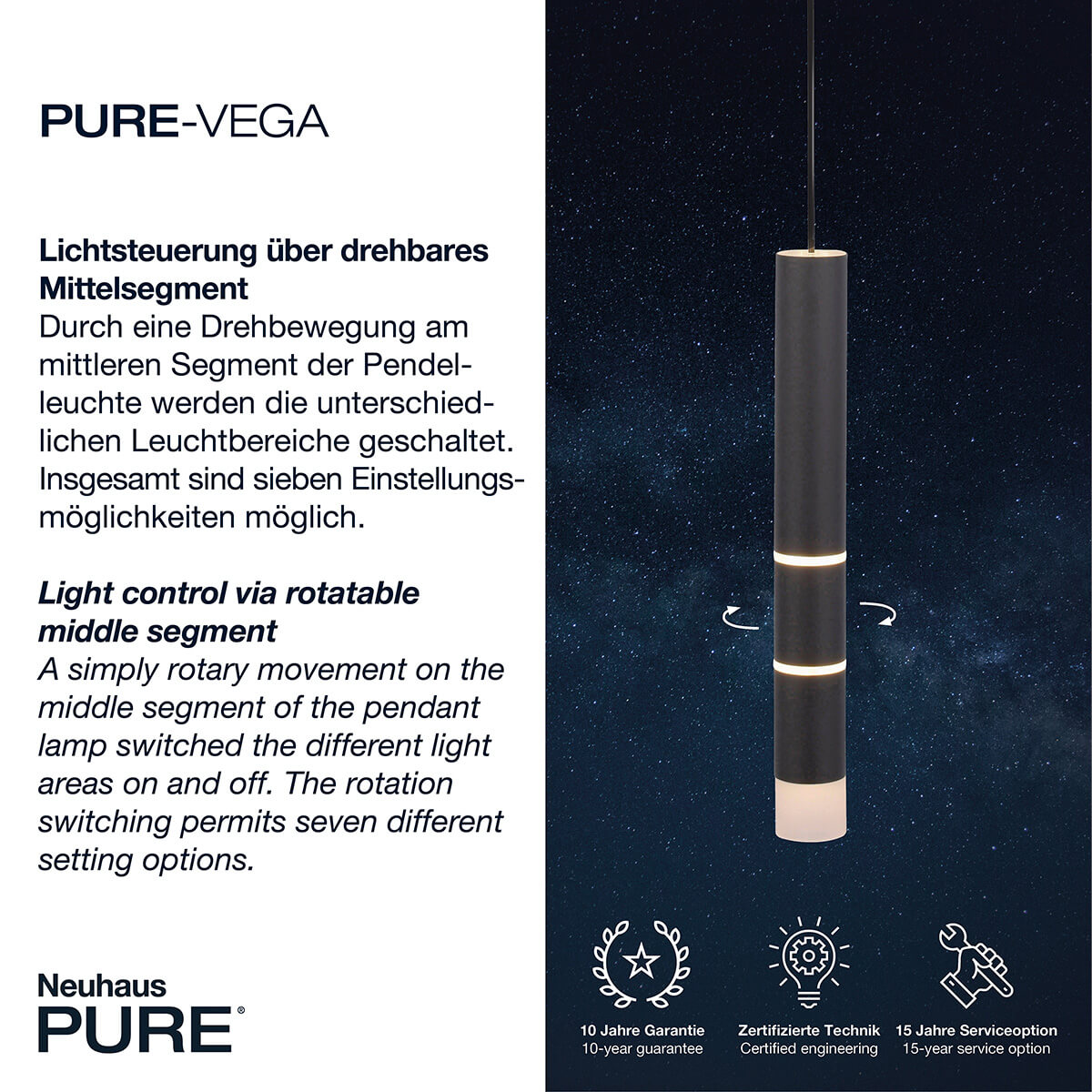 Neuhaus PURE Vega LED Pendelleuchte, 1-flg.