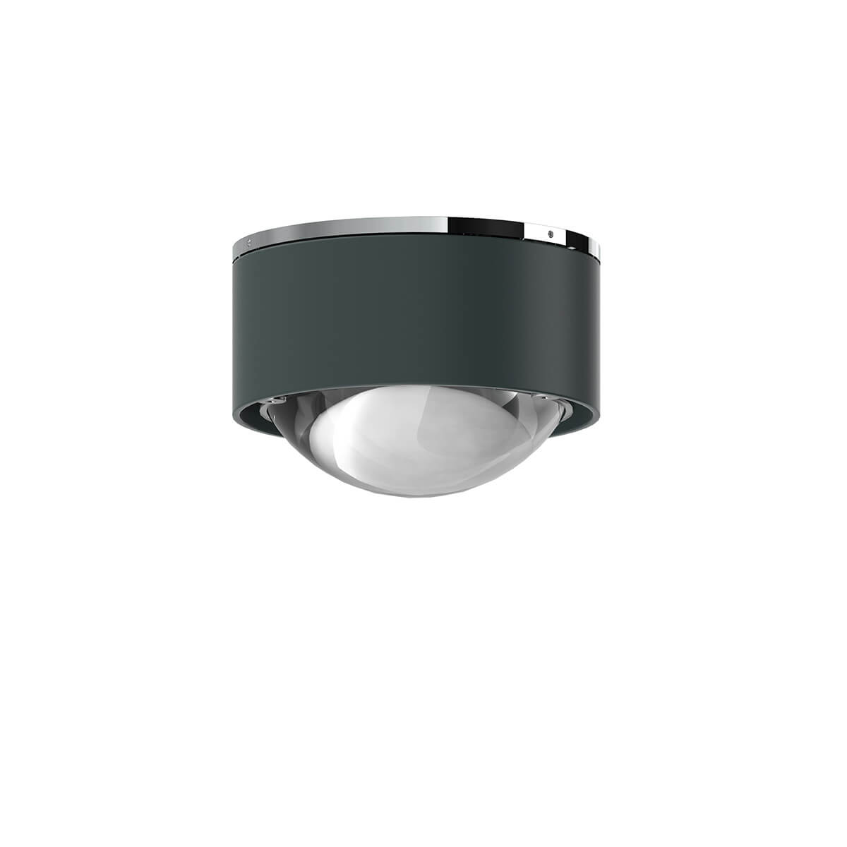 Top Light Puk Mini One 2 Deckenleuchte, Gehäuse, anthrazit matt / Chrom, mit Linse klar (nicht inbegriffen)