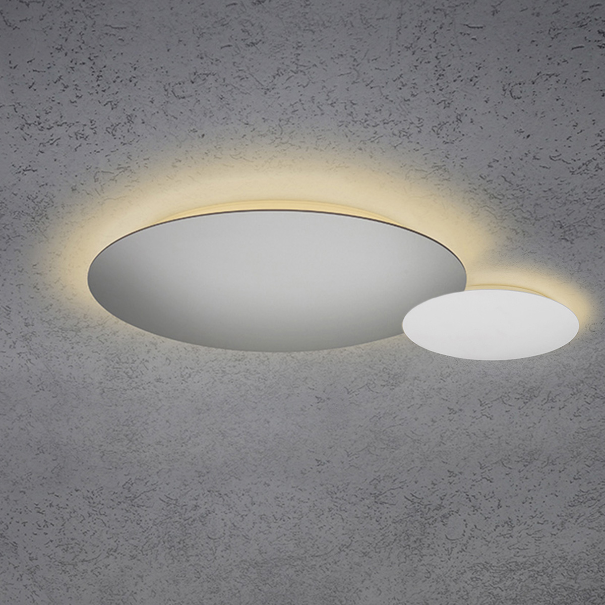 Escale Blade LED Wand- / Deckenleuchte, 2-flg., Ø 44 cm, Silber matt eloxiert, Ø: 44 cm und 24 cm, weiß matt