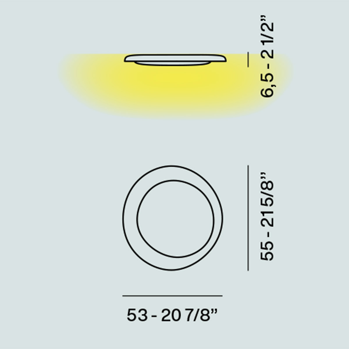 Foscarini Bahia Mini LED Parete / Soffitto, Maßzeichnung