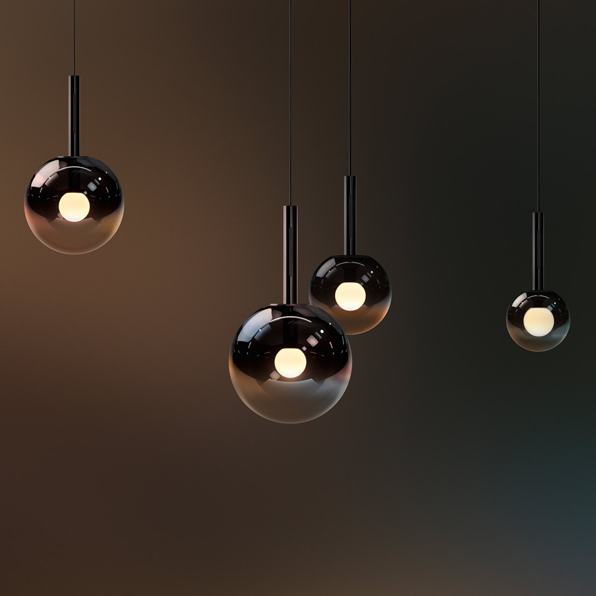 Occhio Luna sospeso cloud 5 L fix LED Pendelleuchte, dark chrome