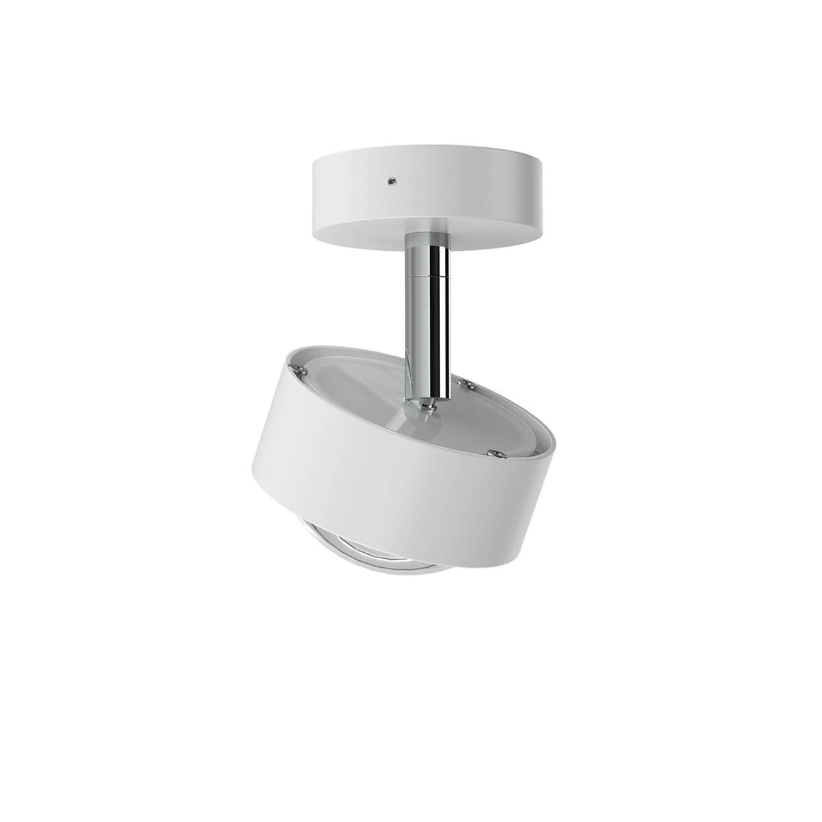 Top Light Puk Mini Turn Up & Down LED Deckenleuchte, Gehäuse, weiß matt / Chrom, mit Linse klar (nicht inbegriffen)