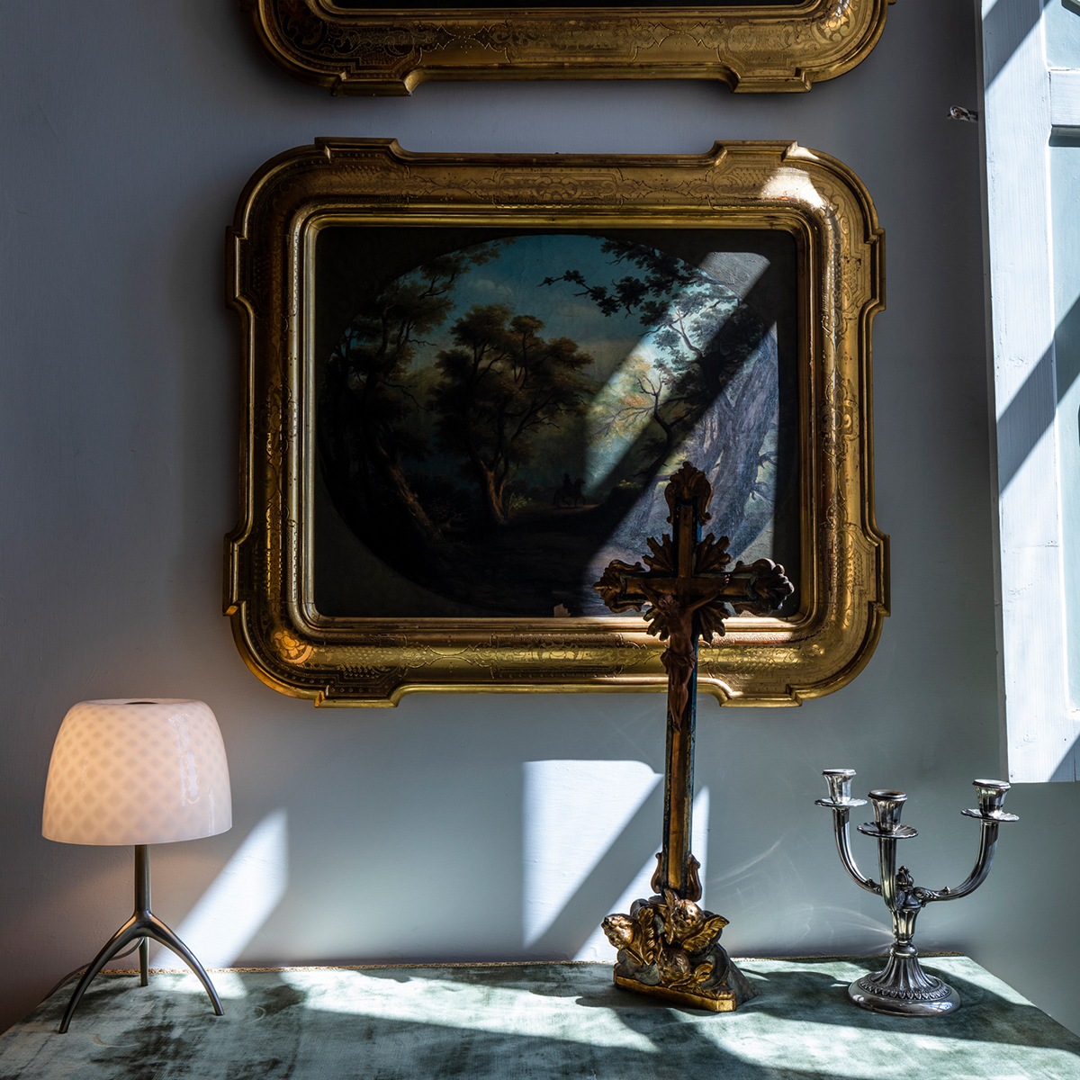 Foscarini Lumiere 30th Piccola Tavolo, mit Dimmer, champagner / pastilles (Rautenmuster)