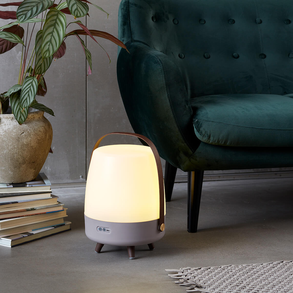 Kooduu Lite-up Play 2.0 LED Akkuleuchte & Bluetooth Lautsprecher, Earth (braun)