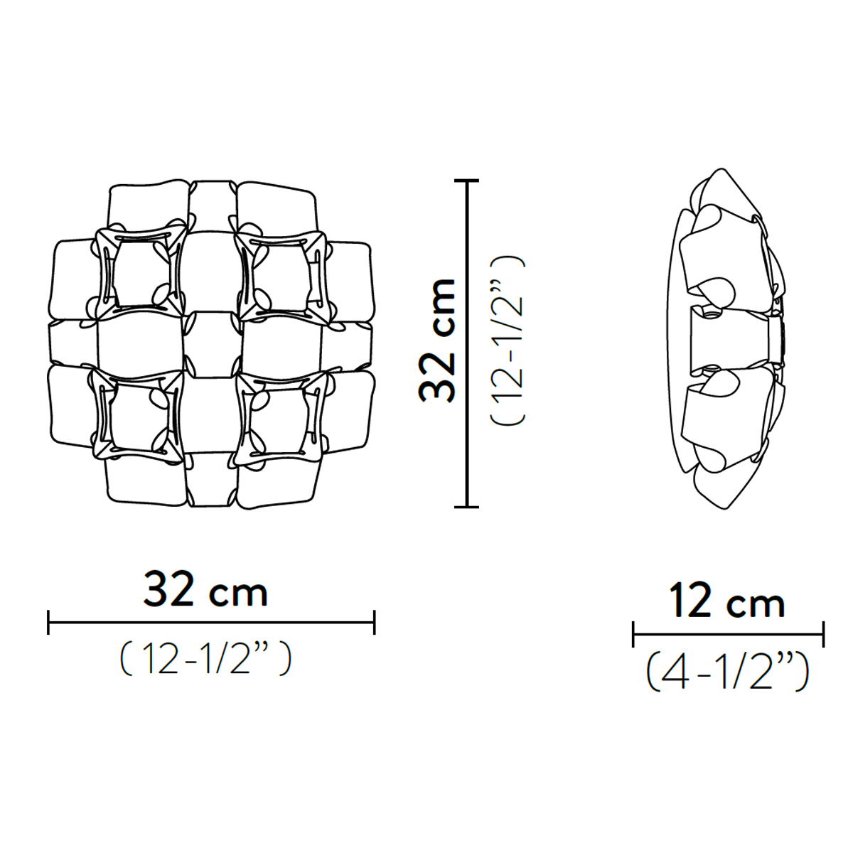 Slamp Mida Applique, Maßzeichnung