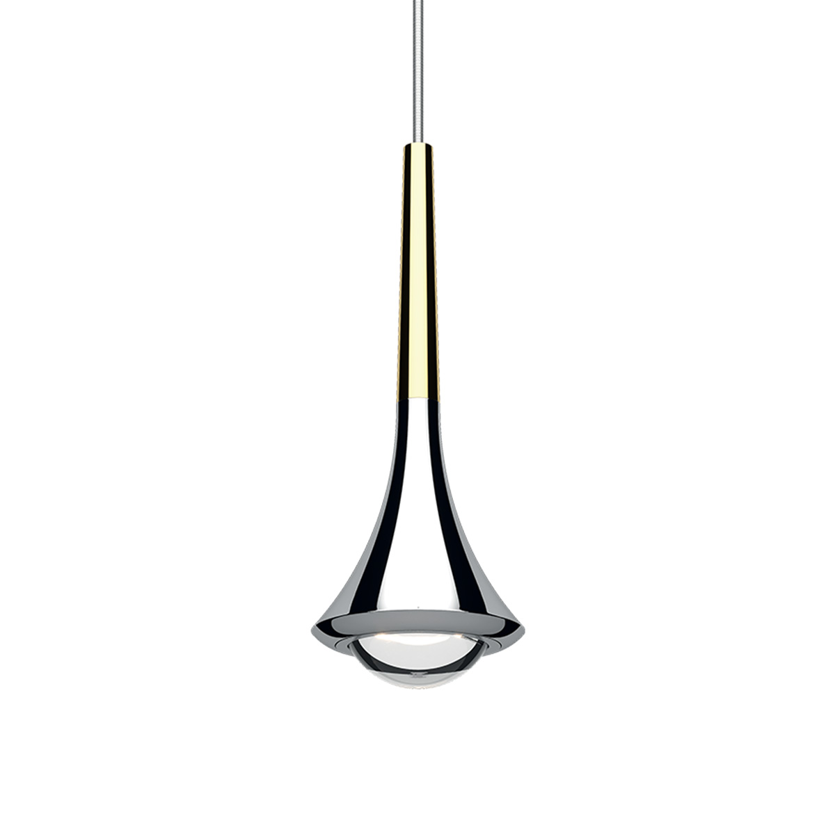 Lodes Rain LED Pendelleuchte 1-flg., Chrom - Gold