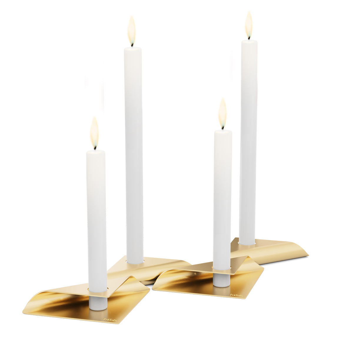 Höfats Square Candle Kerzenhalter, 4er-Set, Gold (Kerzen nicht inbegriffen)