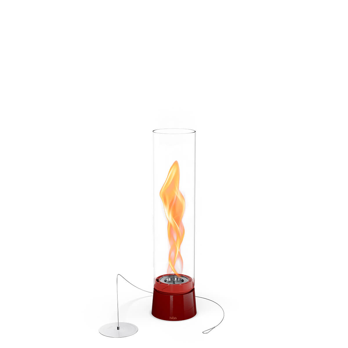 Höfats Spin air 900 Tischfeuer & Windlicht, Emaille rot, Eco-Ring und Löschdeckel (inbegriffen)