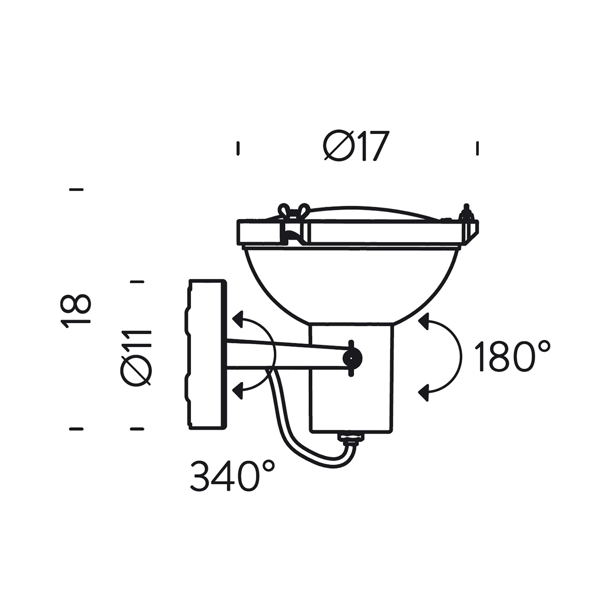 Nemo Projecteur 165 Parete / Soffitto, Maßzeichnung