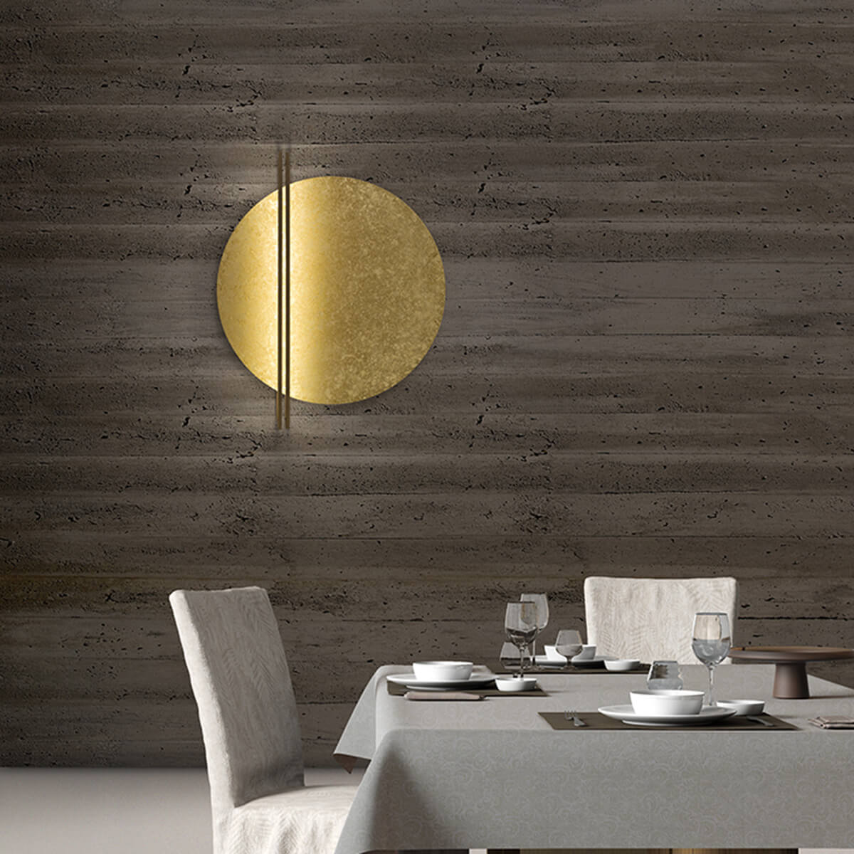 Icone Essenza 47 LED Wandleuchte, Gold pulverbeschichtet / Bronze gebürstet