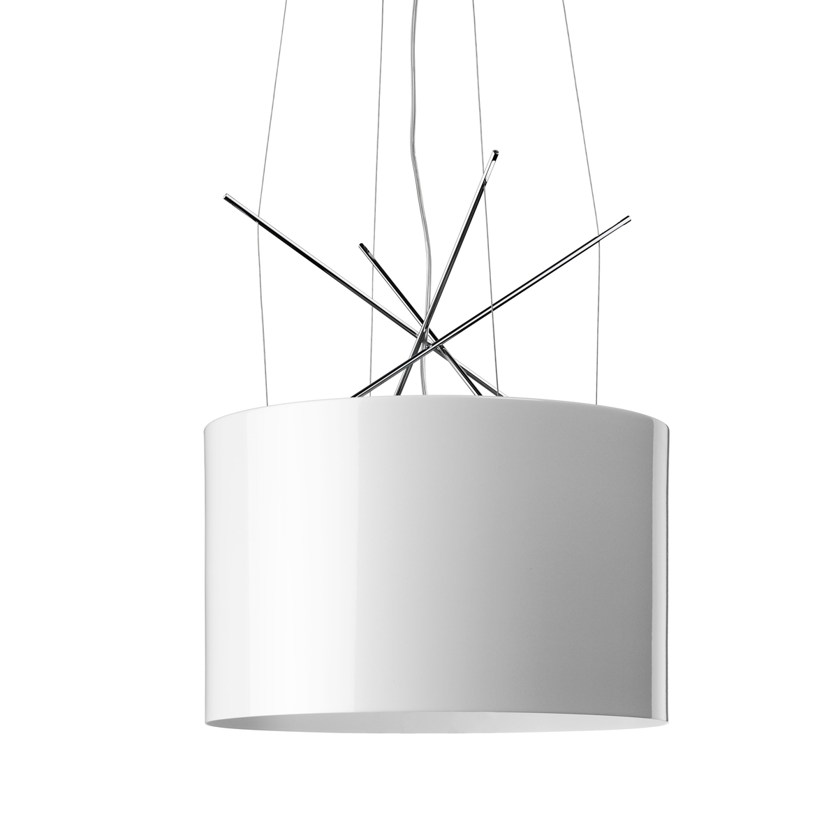 Flos Ray S Pendelleuchte, Alu weiß