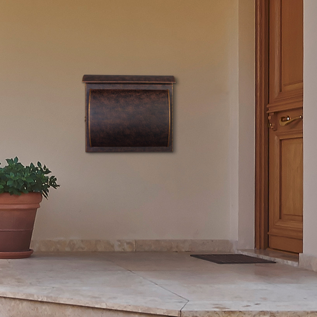 Heibi Quelo Briefkasten, braun / Gold