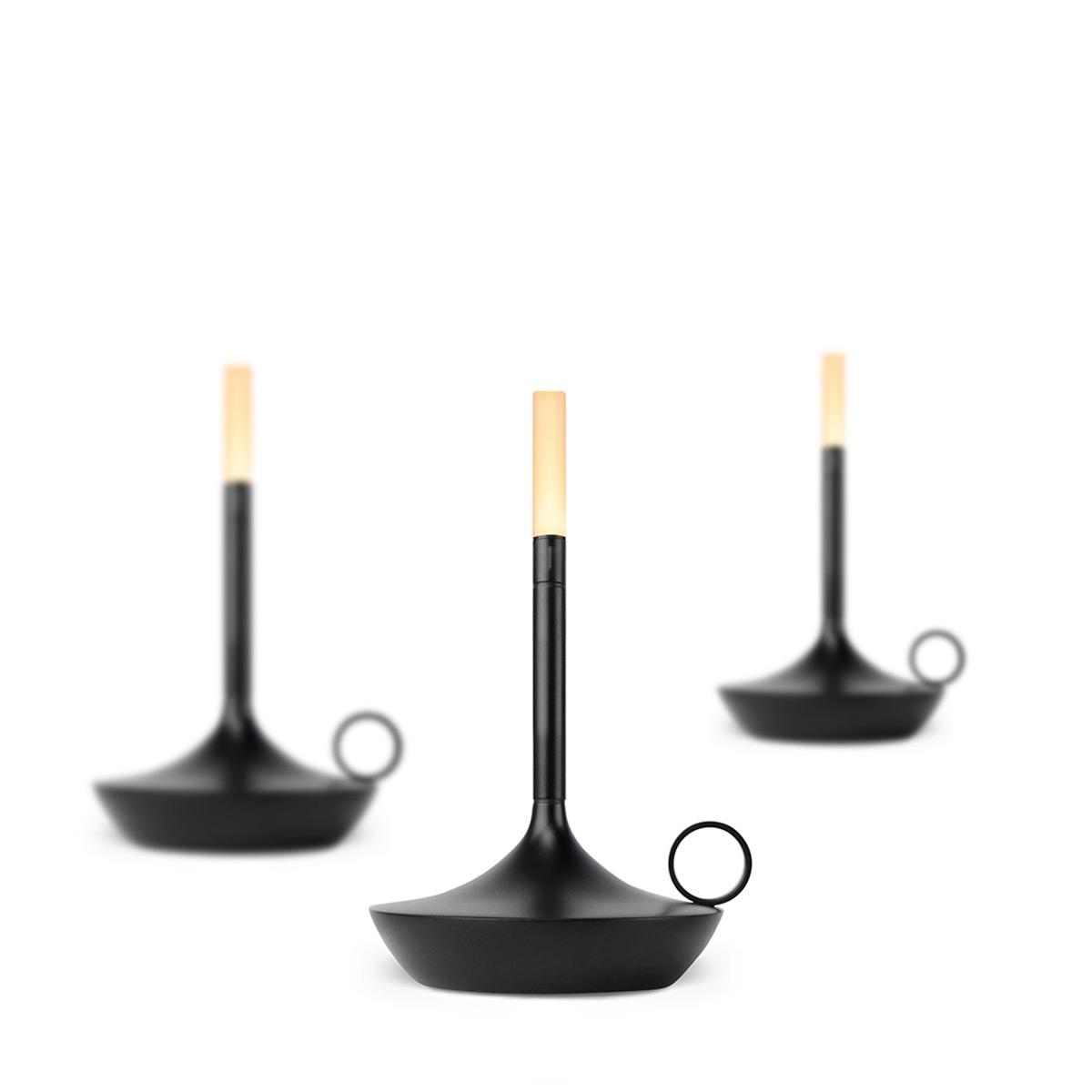 Graypants Wick S LED Akkuleuchte, 3er Set, schwarz