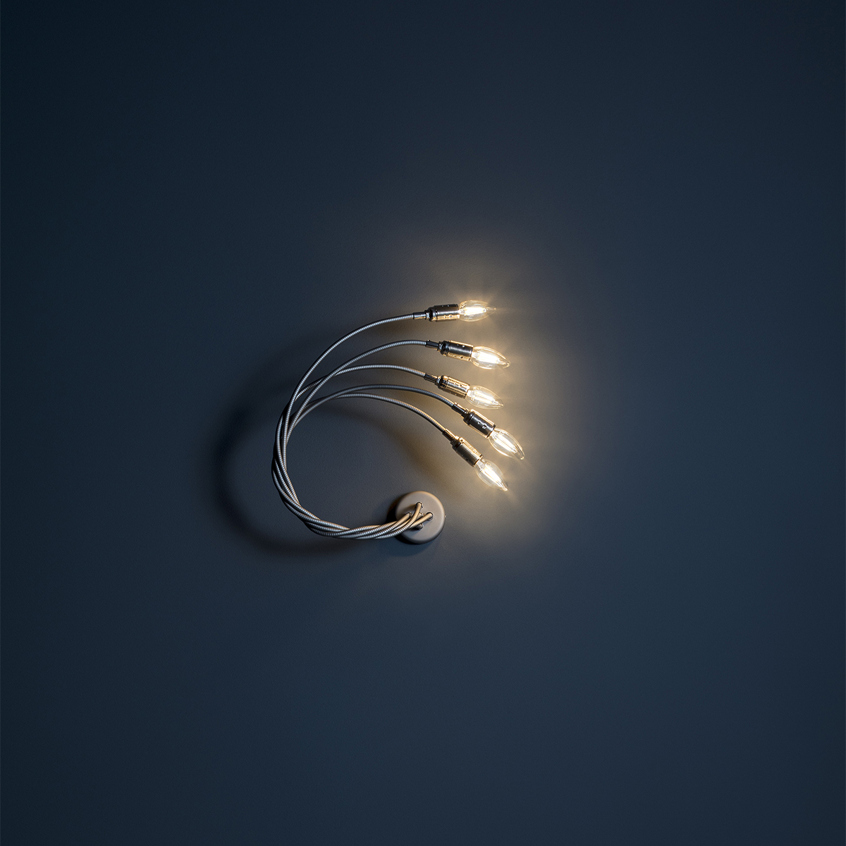 Catellani & Smith Turciù 5 Wandleuchte, 5-flg., Nickel