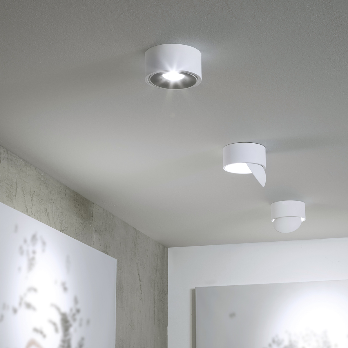 LupiaLicht Saturn LED Deckenstrahler, 3000 K, weiß, Innenreflektor schwarz