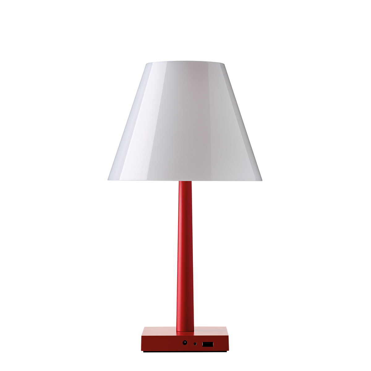 Rotaliana Dina LED Akkuleuchte, rot, mit weißem Schirm