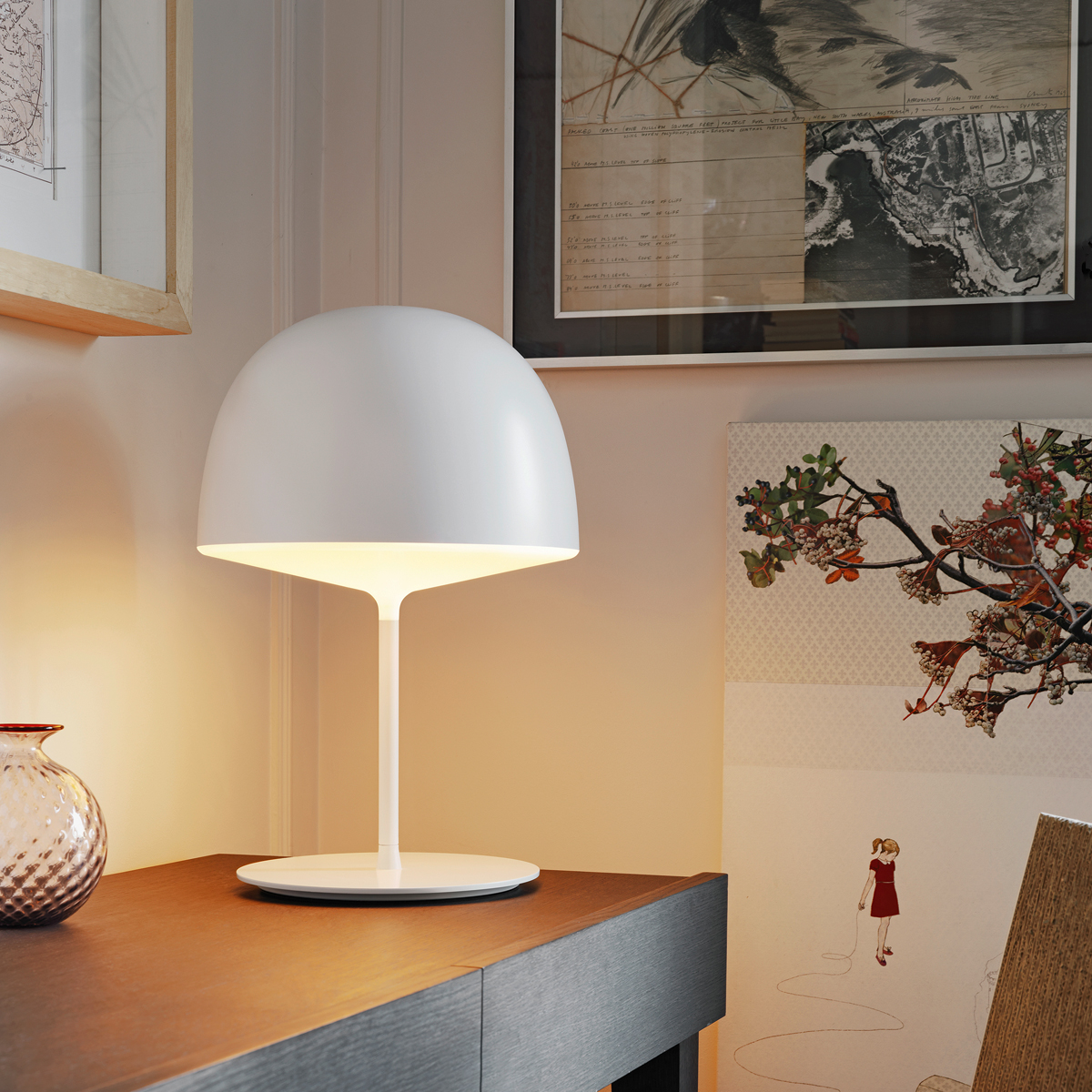 Fontana Arte Cheshire Tischleuchte, weiß