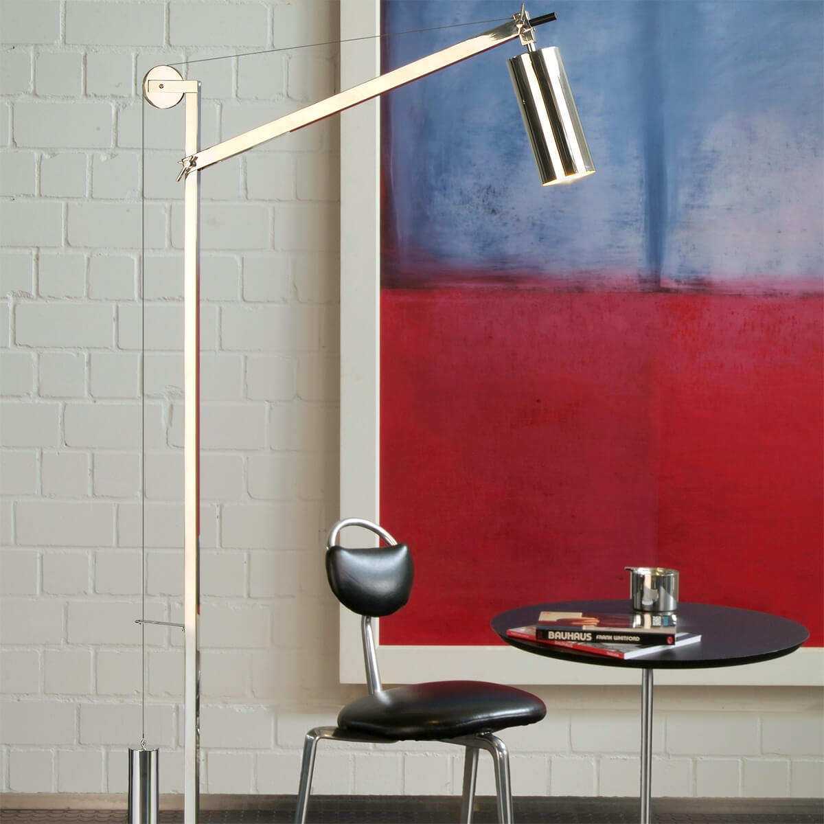 Tecnolumen BH 23 Bauhaus Stehleuchte, Metall vernickelt