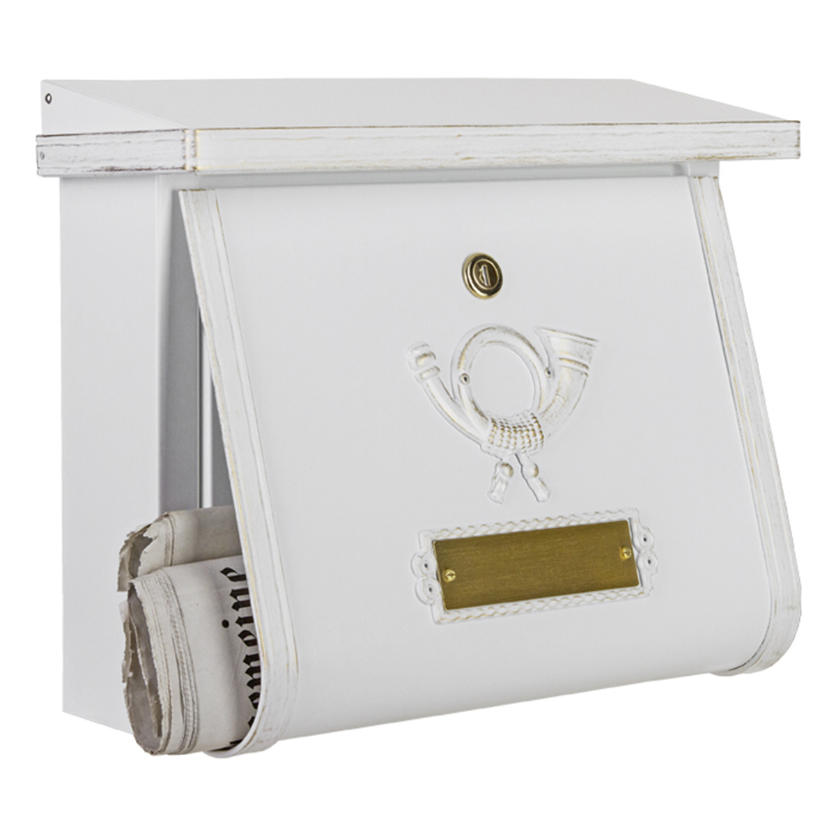Heibi Multi Briefkasten, weiß / Gold
