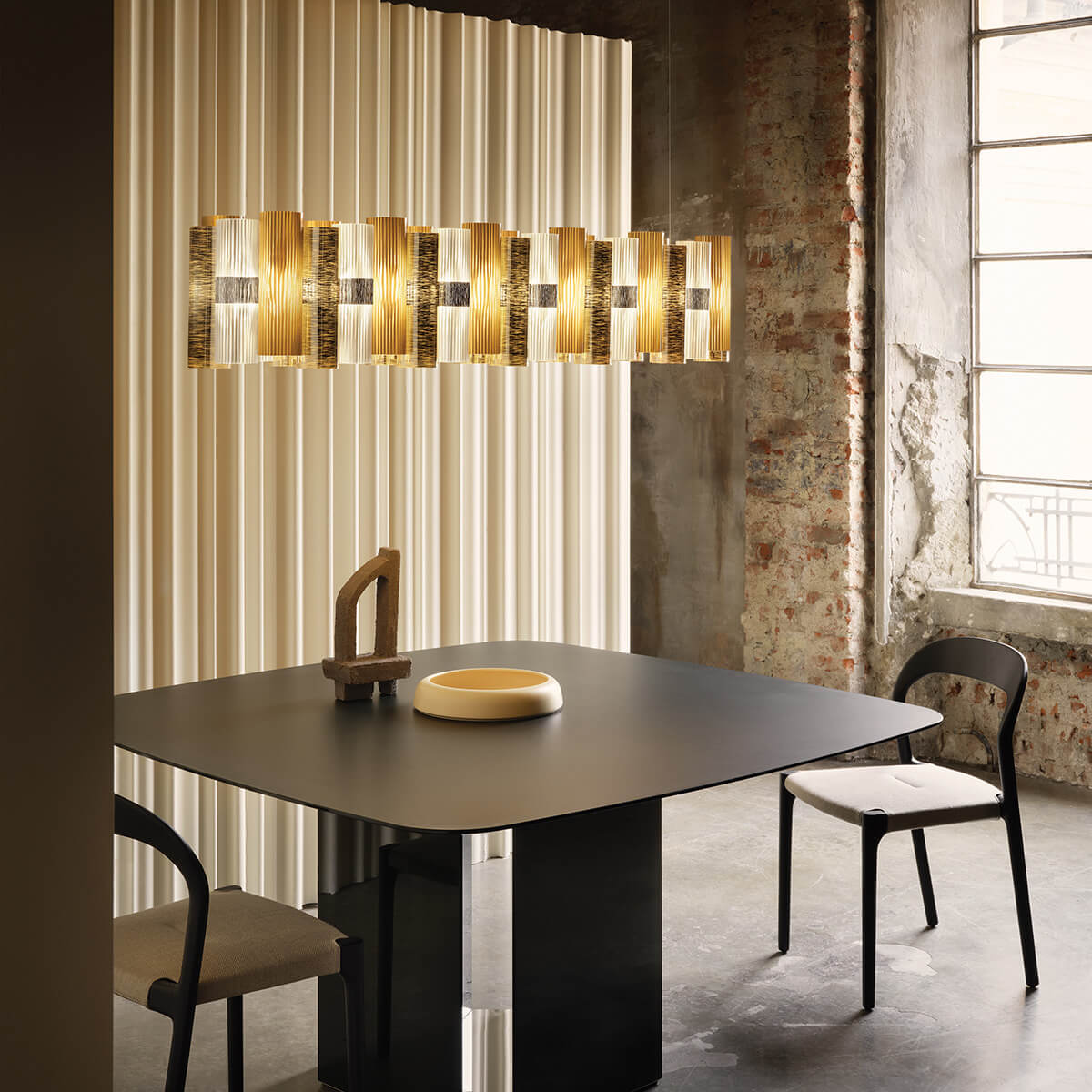 Slamp La Lollo LED Suspension Linear 140, gold (golden/gelb)